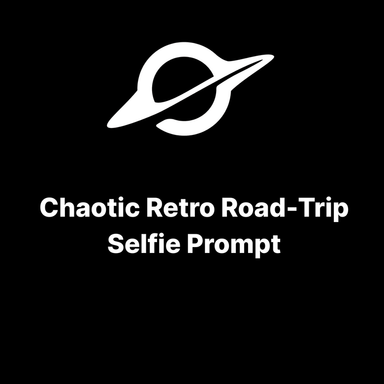 Chaotic Retro Road-Trip Selfie Prompt